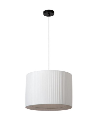 Lucide  - Fold - Suspension  abat-jour soie plissée - E27