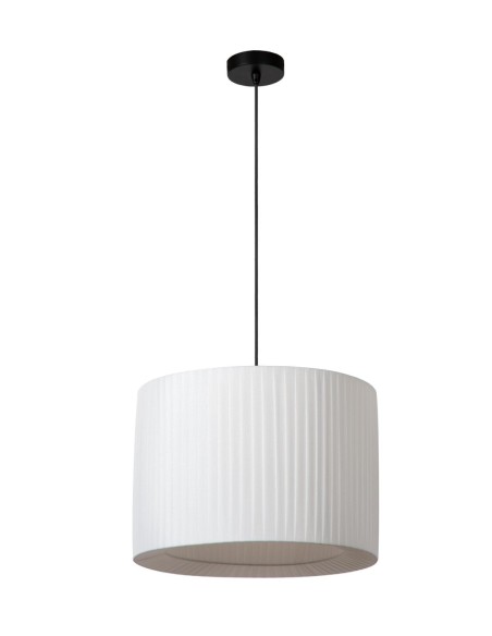 Lucide  - Fold - Suspension  abat-jour soie plissée - E27