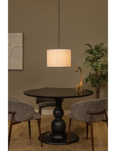 Fold de Lucide  - Suspension  abat-jour soie plissée - E27