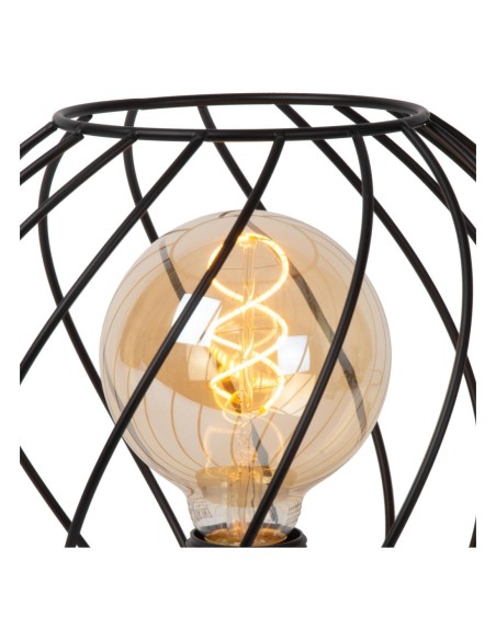 Lucide DANZA Lampe de table Diam. 25 cm 1xE27 Noir | Deko Light