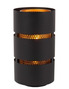 Lampe de table Led Diam. 16 cm E27 40W  Noir  et Or mat - Lucide - Rosas