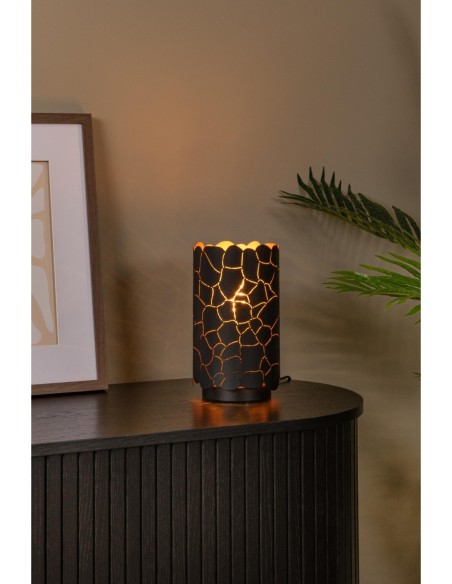 Lucide ALMELO Lampe de table Diam. 15 cm 1xE27 Noir | Deko Light