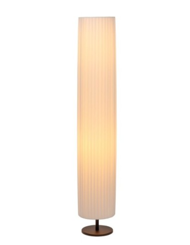 Lampadaire  abat-jour soie plissée diam. 20 cm - 2xE27 - Lucide - Fold