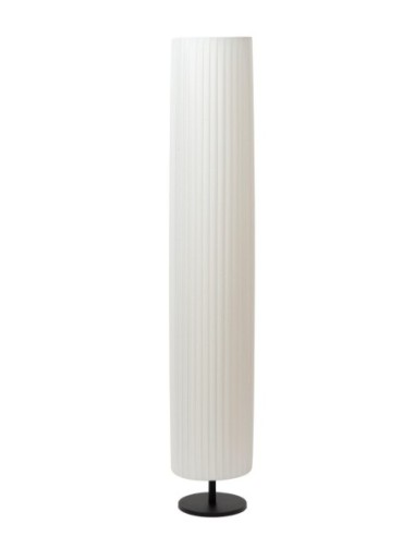 Lucide - Fold - Lampadaire  abat-jour soie plissée diam. 20 cm - 2xE27
