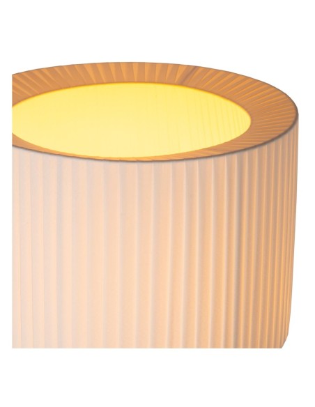 Fold de Lucide  - Lampadaire métal noir abat-jour satin plissé - E27