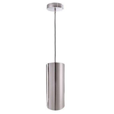 Suspension cylindrique métal argent satiné Barrel - Deko Light