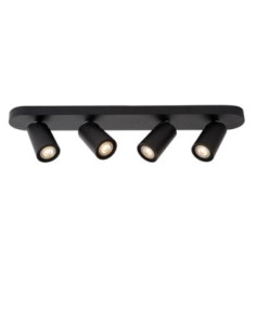 Spot plafond LED Dim to warm GU10 4x5W 2200K/3000K Noir- Lucide XYRUS