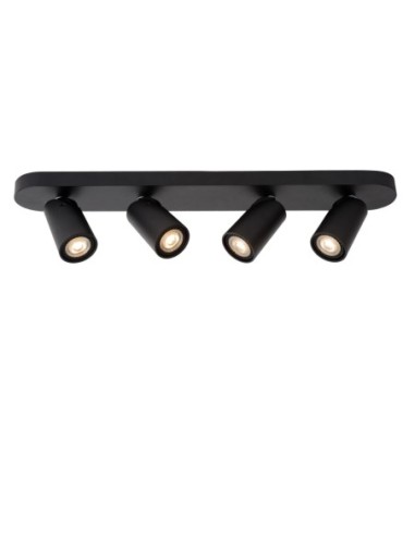Spot plafond LED Dim to warm GU10 4x5W 2200K/3000K Noir- Lucide XYRUS