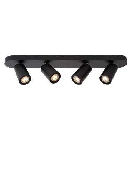 Spot plafond LED Dim to warm GU10 4x5W 2200K/3000K Noir- Lucide XYRUS