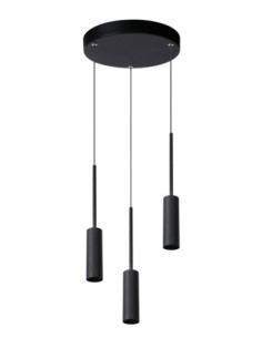 Suspension Led Diam. 26 cm 3x7W 733LM 2700K Noir - Lucide - Tubule 2