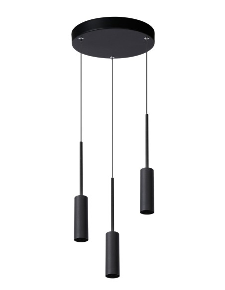 Suspension Led Diam. 26 cm 3x7W 733LM 2700K Noir - Lucide - Tubule