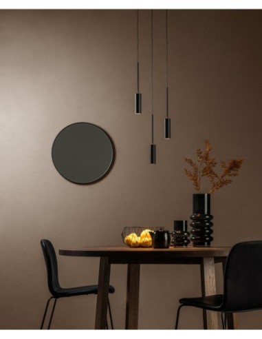 Suspension Led Diam. 26 cm 3x7W 733LM 2700K Noir - Lucide - Tubule