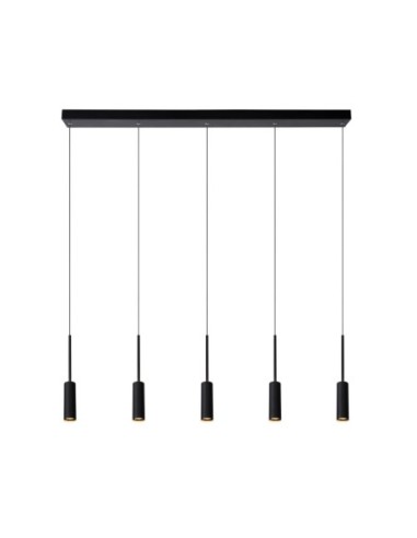 Suspension LED 5x7W 2700K, 500 LM, IP20, 230 V,Noir - Lucide - Tubule