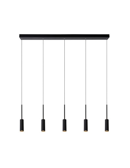 Suspension LED 5x7W 2700K, 500 LM, IP20, 230 V,Noir - Lucide - Tubule