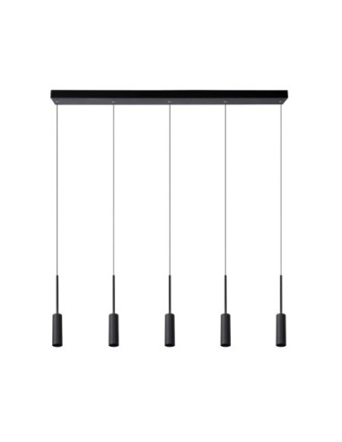 Suspension LED 5x7W 2700K, 500 LM, IP20, 230 V,Noir - Lucide - Tubule