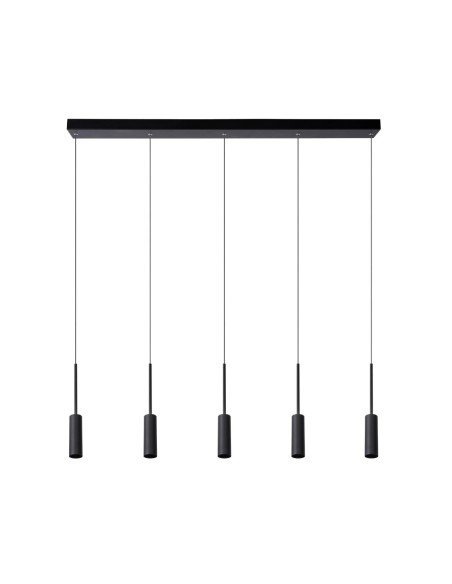 Suspension LED 5x7W 2700K, 500 LM, IP20, 230 V,Noir - Lucide - Tubule