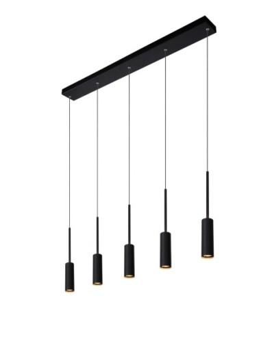 Suspension LED 5x7W 2700K, 500 LM, IP20, 230 V,Noir - Lucide - Tubule