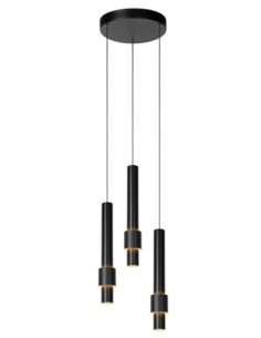 Suspension Led Diam. 28 cm Dimmable 3x4W 2700K Noir - Lucide - Margary