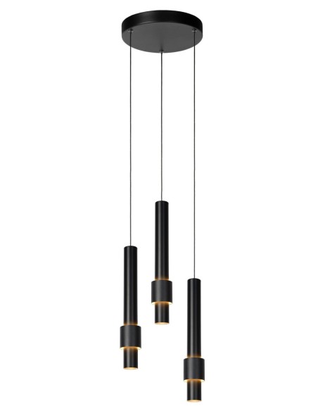 Suspension Led Diam. 28 cm Dimmable 3x4W 2700K Noir - Lucide - Margary
