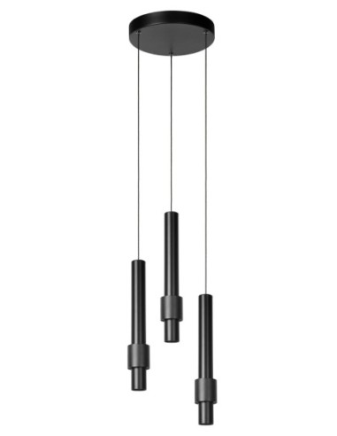 Suspension Led Diam. 28 cm Dimmable 3x4W 2700K Noir - Lucide - Margary
