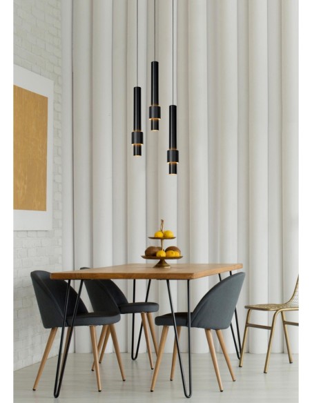 Suspension Led Diam. 28 cm Dimmable 3x4W 2700K Noir - Lucide - Margary