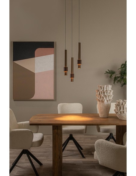 Lucide - Margary - Suspension Led Diam. 28 cm Dimmable 3x4W 2700K café