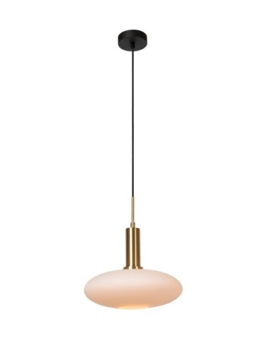 Suspension Led métal or mat verre opalin ronde E27 - Lucide - Singala
