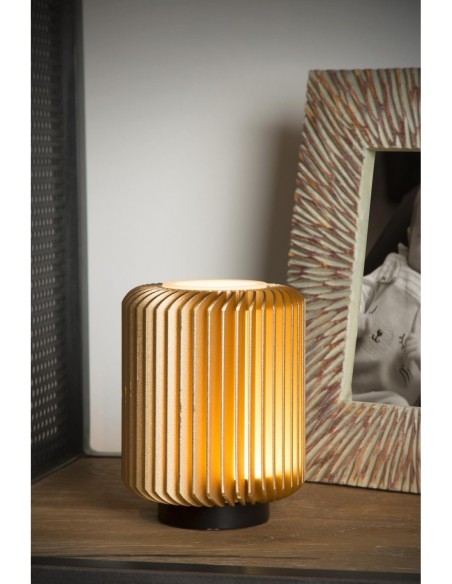 Lucide TURBIN Lampe de table Diam. 10,6 cm LED 1x5W 3000K Or Mat / Laiton | Deko Light