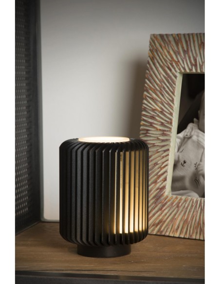 Lucide TURBIN Lampe de table Diam. 10,6 cm LED 1x5W 3000K Noir | Deko Light