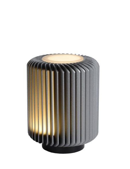 Lucide TURBIN Lampe de table Diam. 10,6 cm LED 1x5W 3000K Gris | Deko Light
