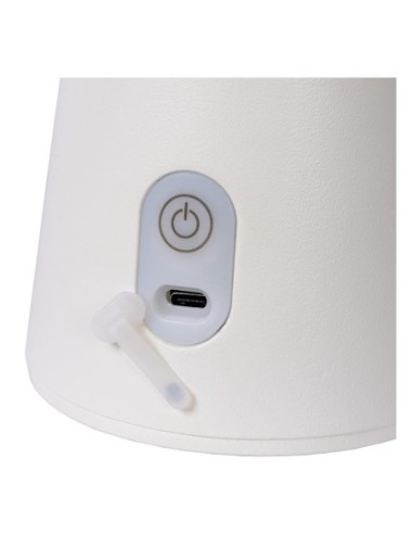 La Donna de Lucide - Lampe de table autonome étanche blanc Mat  - rechargeable sur prise USB