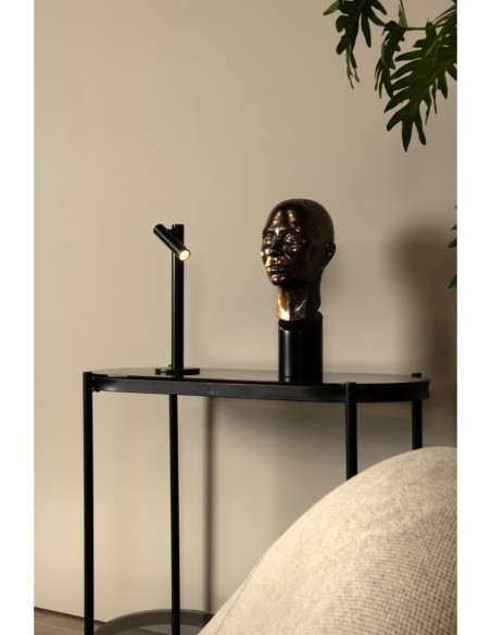 Lucide ANTRIM Lampe de table Rechargeable Int/Ext Batterie/Piles LED Dim. 1x2,2W 2700K IP54 Avec station de charge sans fil Noir