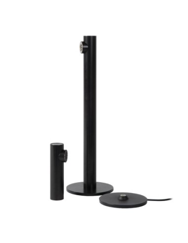 Lucide ANTRIM Lampe de table Rechargeable Int/Ext Batterie/Piles LED Dim. 1x2,2W 2700K IP54 Avec station de charge sans fil Noir