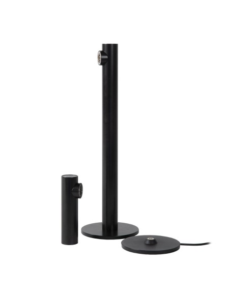 Lucide ANTRIM Lampe de table Rechargeable Int/Ext Batterie/Piles LED Dim. 1x2,2W 2700K IP54 Avec station de charge sans fil Noir