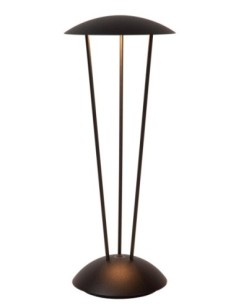 Lampe de table autonome + station de charge Noir Mat - Lucide - Renee
