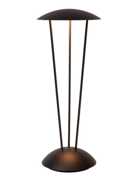 Lampe de table autonome + station de charge Noir Mat - Lucide - Renee