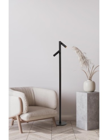 Lucide ANTRIM Lampadaire/lampe de lecture Rechargeable Int/Ext Batt/Piles 1x2,2W 2700K IP54 + station de charge sans fil Noir |