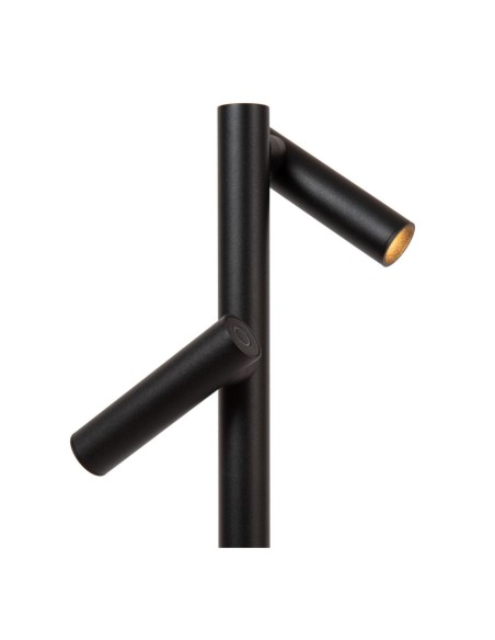 Lucide ANTRIM Lampadaire/lampe de lecture Rechargeable Int/Ext Batt/Piles 2x2,2W 2700K IP54 + station de charge sans fil Noir |