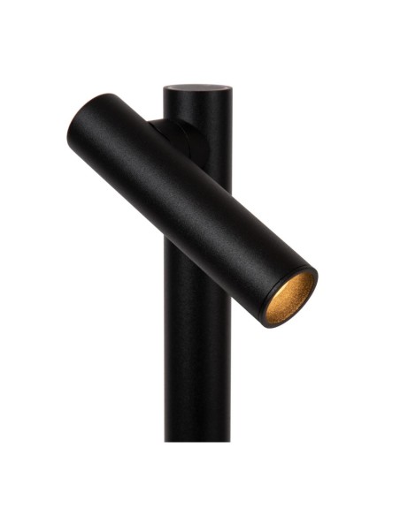 Lucide ANTRIM Lampadaire/lampe de lecture Rechargeable Int/Ext Batt/Piles 2x2,2W 2700K IP54 + station de charge sans fil Noir |