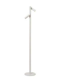 Lucide ANTRIM Lampadaire/lampe de lecture Rechargeable Int/Ext Batt/Piles 2x2,2W 2700K IP54 + station de charge sans fil Blanc |