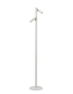 Lucide ANTRIM Lampadaire/lampe de lecture Rechargeable Int/Ext Batt/Piles 2x2,2W 2700K IP54 + station de charge sans fil Blanc | 2