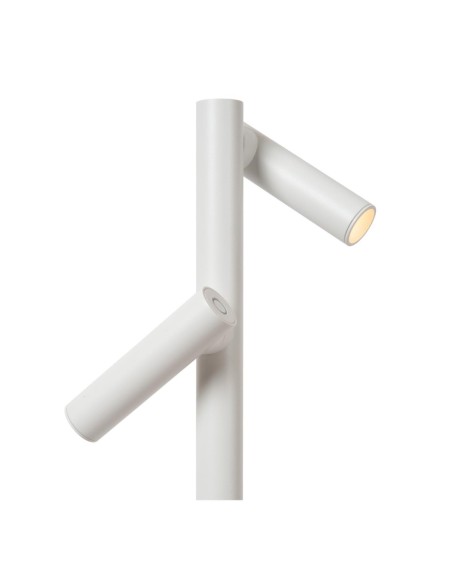 Lucide ANTRIM Lampadaire/lampe de lecture Rechargeable Int/Ext Batt/Piles 2x2,2W 2700K IP54 + station de charge sans fil Blanc |