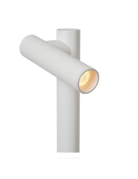 Lucide ANTRIM Lampadaire/lampe de lecture Rechargeable Int/Ext Batt/Piles 2x2,2W 2700K IP54 + station de charge sans fil Blanc |