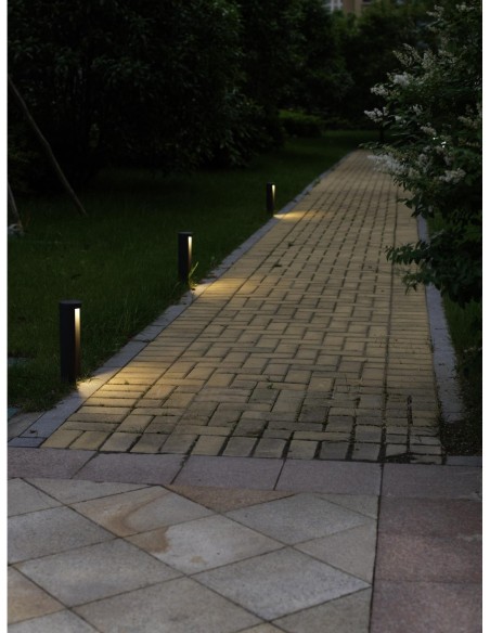 Combo de Lucide - Potelet Led 200 lm 3000K IP54 aluminium noir 25 cm