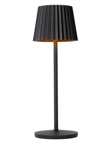 Lampe de table autonome étanche noir Mat - Lucide - Justine