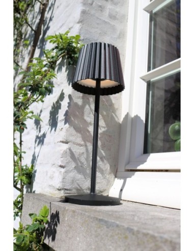Justine  de Lucide - Lampe de table autonome étanche noir Mat