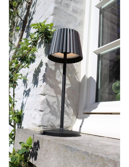 Justine  de Lucide - Lampe de table autonome étanche noir Mat