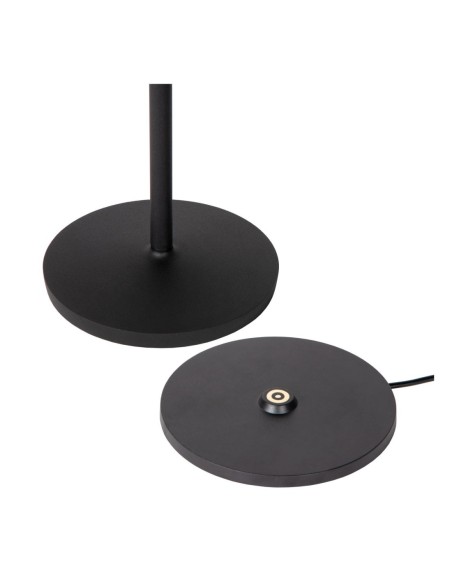 Justine  de Lucide - Lampe de table autonome étanche noir Mat - station de recharge