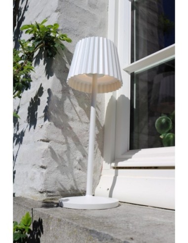 Justine  - Lucide - Lampe de table autonome étanche blanc Mat