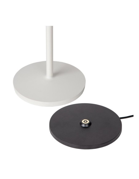 Justine  - Lucide - Lampe de table autonome étanche blanc Mat - rechargeable sur station